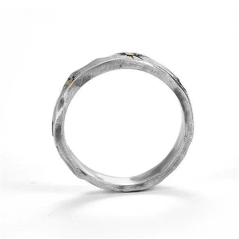 Shooting Star / Gold Sun Ring Boho - Silver - Unisex