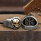 Gold Skull Mens Signet Ring - Stainless Steel Silver & Gold - Unisex