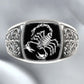 Scorpion Black Onyx Mens Signet Ring - Silver - Unisex - That Rock Aesthetic