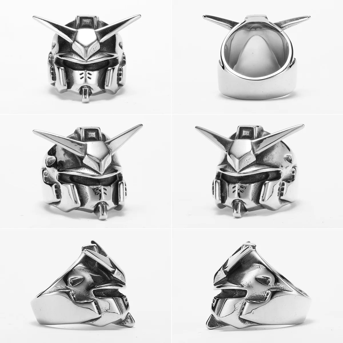 RX-78-2 Mobile Suit Gundam Ring Anime Mens - Stainless Steel Silver - Unisex