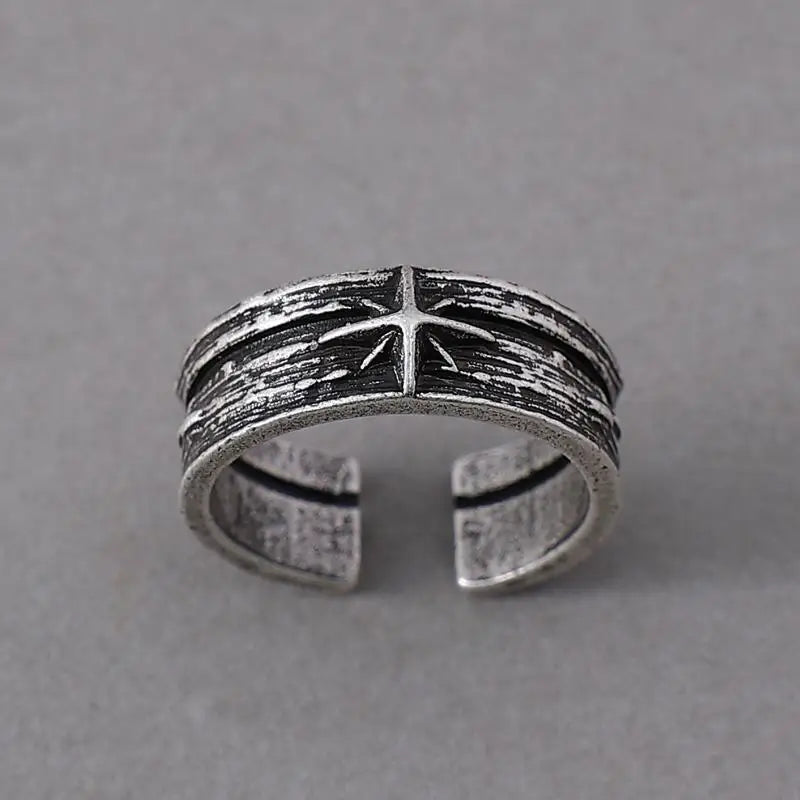 Constellation North Star Ring Mens - Silver - Unisex - Adjustable