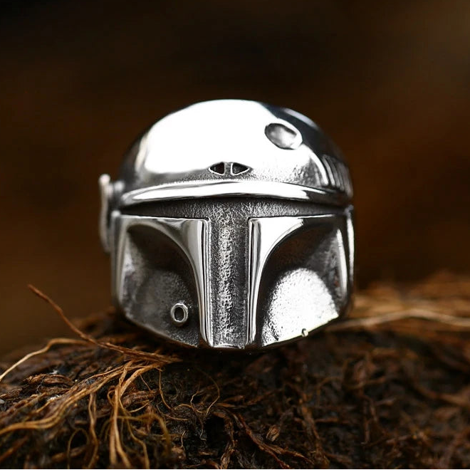 Star Wars Mandalorian Ring Mens Movie - Stainless Steel Silver - Unisex