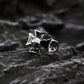 Skull Iron Cross Biker Ring Mens - Stainless Steel Silver - Unisex