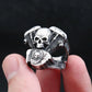 Live to Ride Motorcycle Skull Mens Biker Ring - Stainless Steel Silver - Unisex