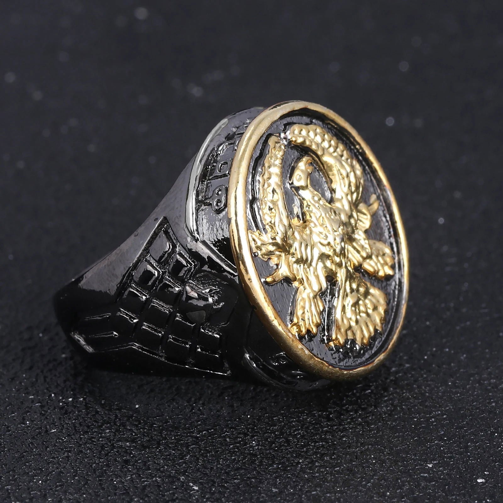 Seal of the Atreides Dune Ring - Duke Leto Ducal Mens Signet Ring - Stainless Steel Silver & Gold - Unisex - That Rock Aesthetic