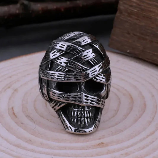 Eddie Powerslave Iron Maiden Ring Mens - Stainless Steel Silver - Unisex