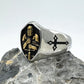 Knight Ring Medieval Sword Mens - Stainless Steel Silver & Gold - Unisex