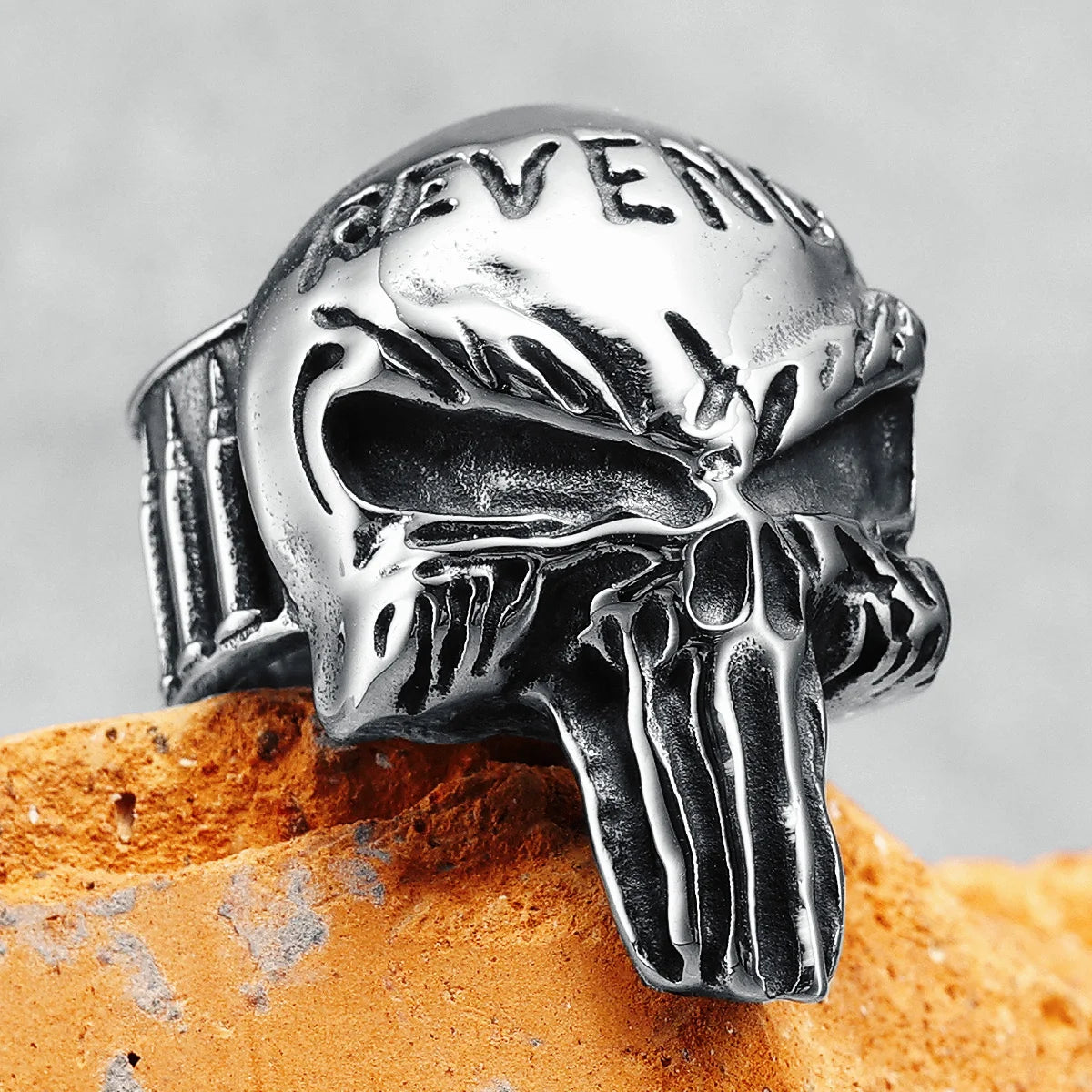 Skull Punisher Ring Marvel Mens - Stainless Steel Silver - Unisex
