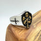 Knight Ring Medieval Sword Mens - Stainless Steel Silver & Gold - Unisex