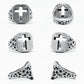 Vintage Spotted Cutout Christian Cross Ring Mens - Stainless Steel Silver - Unisex