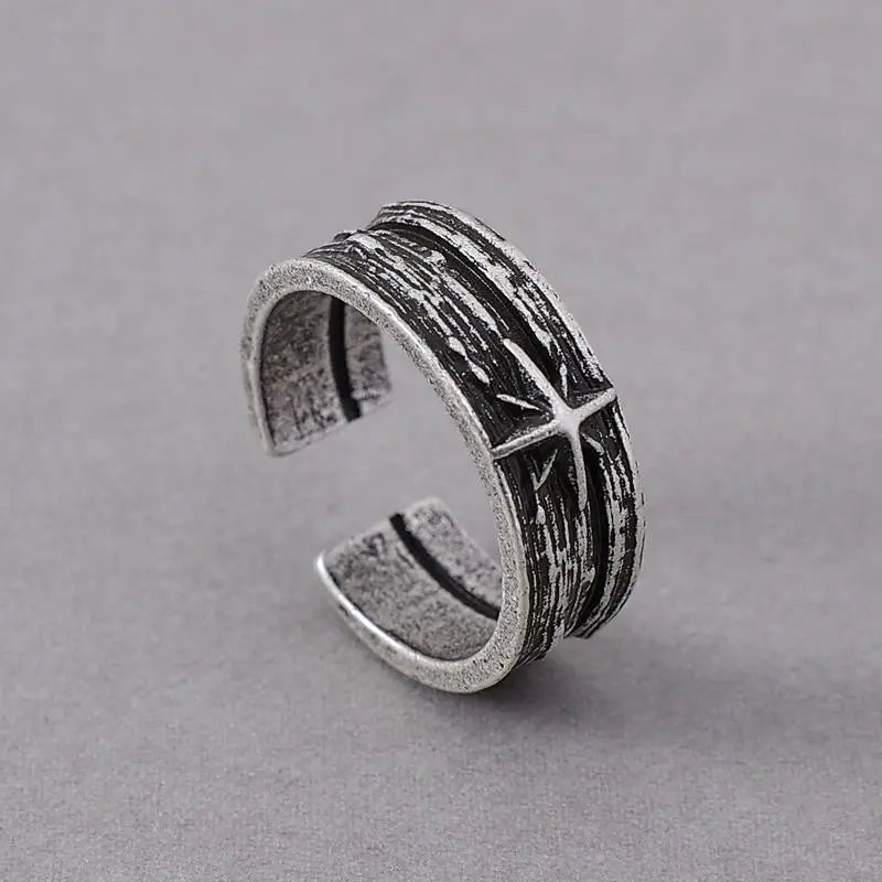 Constellation North Star Ring Mens - Silver - Unisex - Adjustable