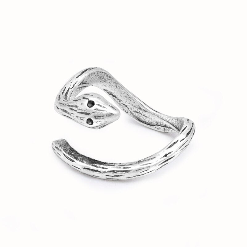 Shamanic Mens Snake Ring Collection - Silver, Gold & Black - Unisex - Adjustable - That Rock Aesthetic