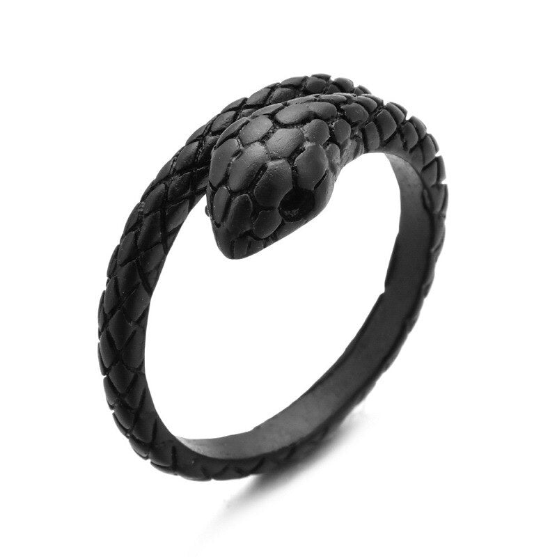 Shamanic Mens Snake Ring Collection - Silver, Gold & Black - Unisex - Adjustable - That Rock Aesthetic