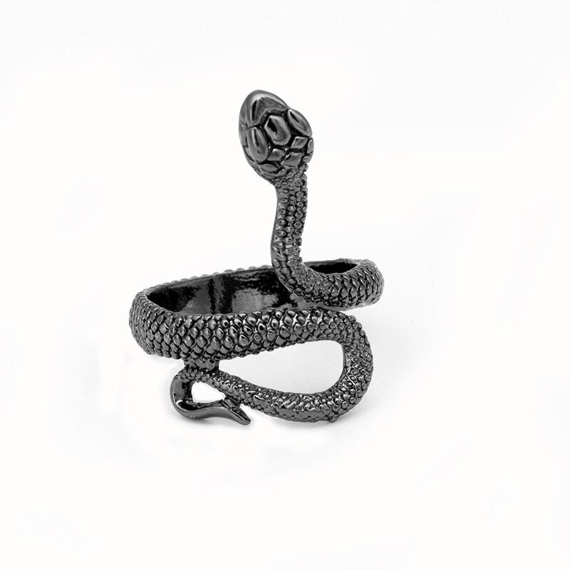 Shamanic Mens Snake Ring Collection - Silver, Gold & Black - Unisex - Adjustable - That Rock Aesthetic