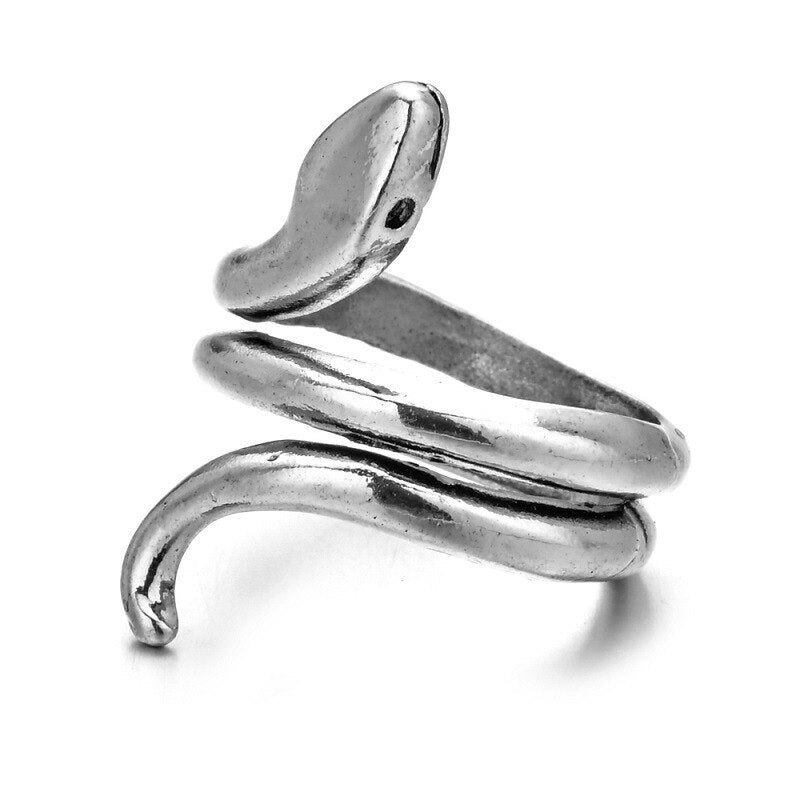 Shamanic Mens Snake Ring Collection - Silver, Gold & Black - Unisex - Adjustable - That Rock Aesthetic
