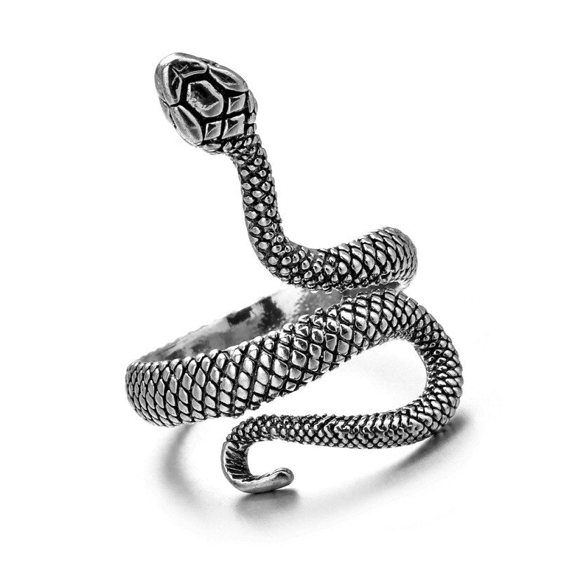 Shamanic Mens Snake Ring Collection - Silver, Gold & Black - Unisex - Adjustable - That Rock Aesthetic
