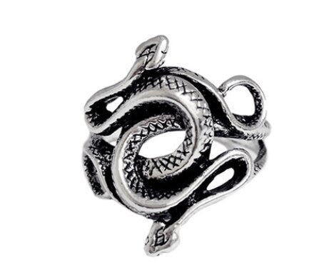 Shamanic Mens Snake Ring Collection - Silver, Gold & Black - Unisex - Adjustable - That Rock Aesthetic