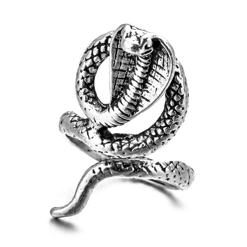 Shamanic Mens Snake Ring Collection - Silver, Gold & Black - Unisex - Adjustable - That Rock Aesthetic