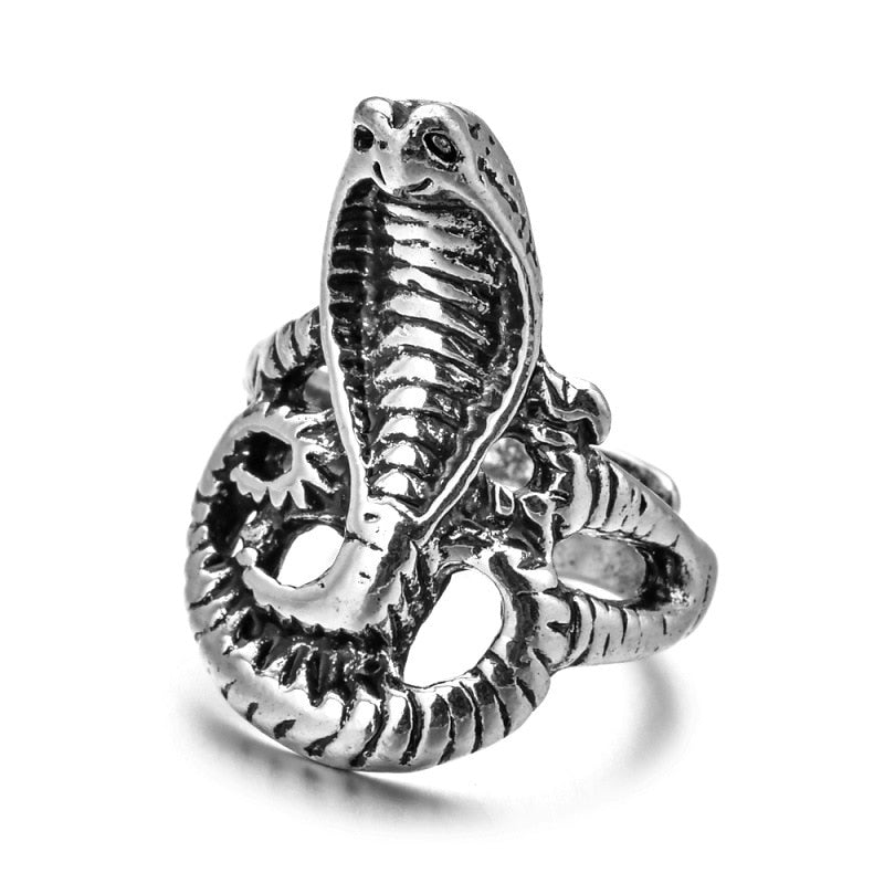 Shamanic Mens Snake Ring Collection - Silver, Gold & Black - Unisex - Adjustable - That Rock Aesthetic