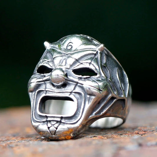 Shawn Crahan Mask Slipknot Ring - Stainless Steel Silver - Unisex - That Rock Aesthetic