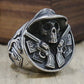 Skull Gun Cowboy Ring Mens - Stainless Steel Silver - Unisex - That Rock Aesthetic