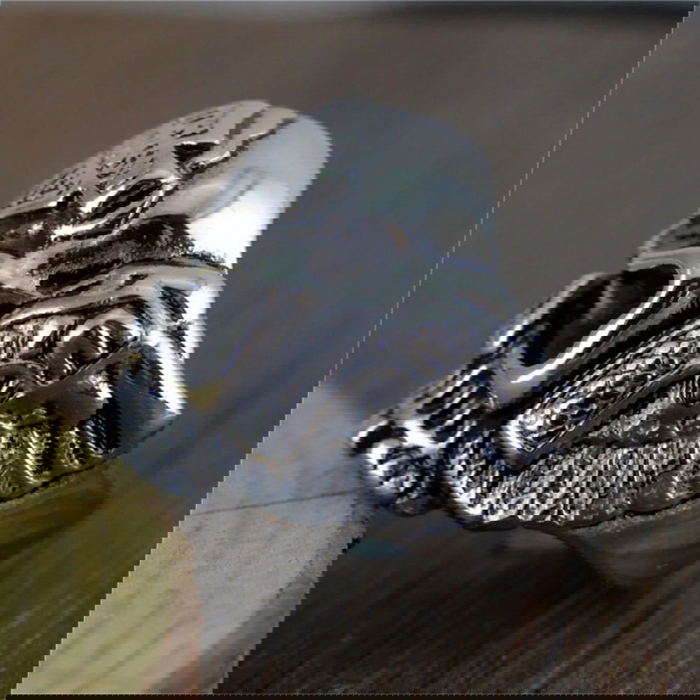 Skull Harley Davidson Ring Mens Biker Pistol Gun - Silver & Gold - Unisex - That Rock Aesthetic