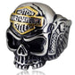 Skull Harley Davidson Ring Mens Biker Pistol Gun - Silver & Gold - Unisex - That Rock Aesthetic