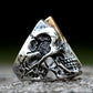 Skull Lightning Bolt Mens Ring - Stainless Steel Silver & Gold - Unisex - That Rock Aesthetic