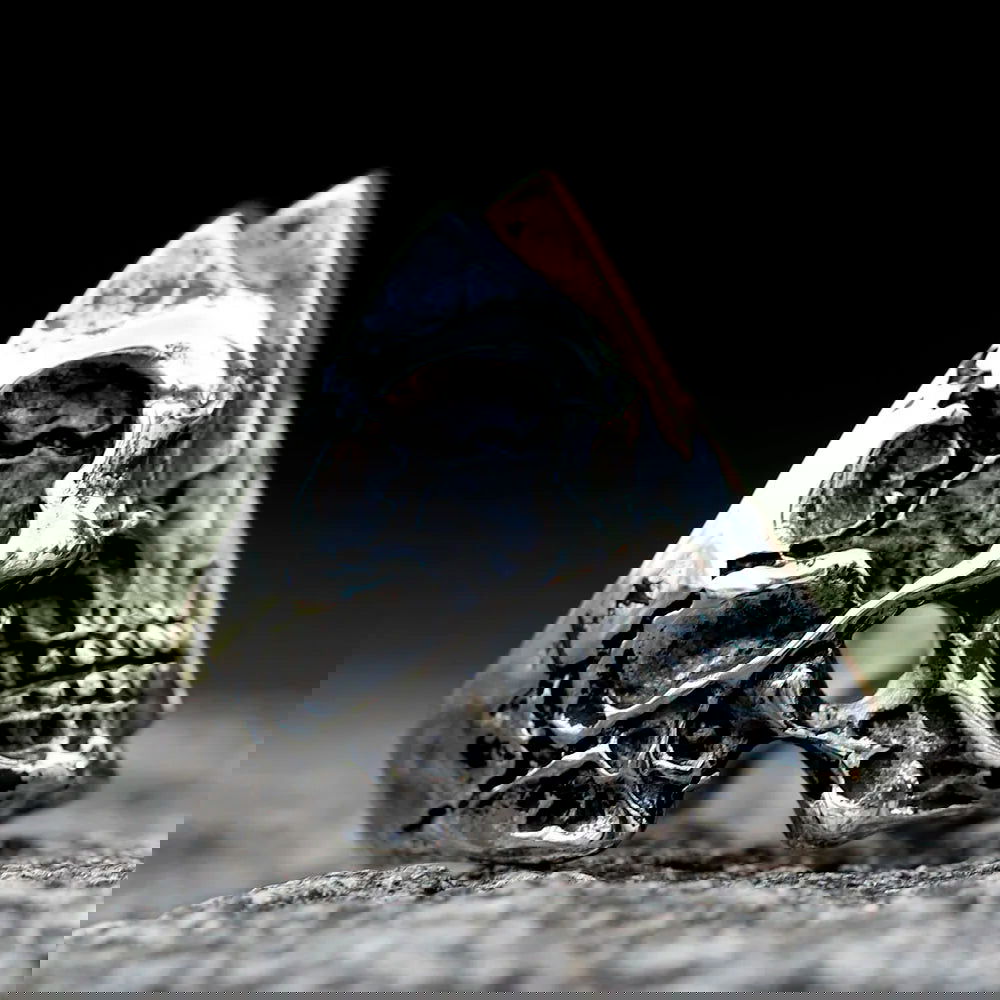 Skull Lightning Bolt Mens Ring - Stainless Steel Silver & Gold - Unisex - That Rock Aesthetic