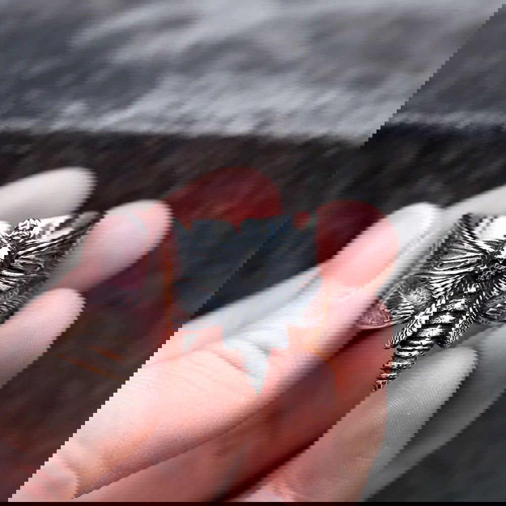 Skull Moth Death's Head Ring Mens - Stainless Steel Silver - Unisex - That Rock Aesthetic