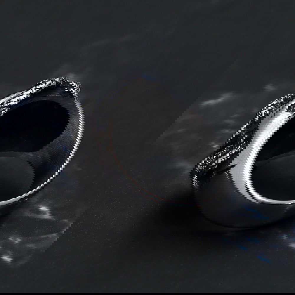 Skull and Snake Gothic Punk Mens Ring - Stainless Steel Silver & Gold - Unisex - That Rock Aesthetic