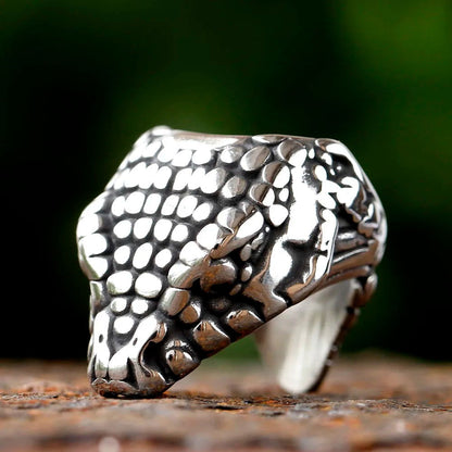 Snake Head Ring Mens - Stainless Steel Silver - Unisex - That Rock Aesthetic