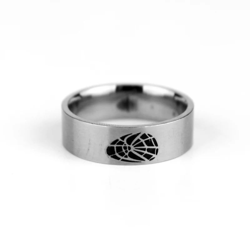 Spiderman Ring Logo #2 Superhero Mens Marvel Ring - Stainless Steel Silver - Unisex - That Rock Aesthetic