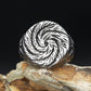 Star Tornado Twist Spiral Ring Mens - Stainless Steel Silver - Unisex - That Rock Aesthetic
