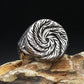 Star Tornado Twist Spiral Ring Mens - Stainless Steel Silver - Unisex - That Rock Aesthetic