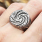 Star Tornado Twist Spiral Ring Mens - Stainless Steel Silver - Unisex - That Rock Aesthetic
