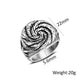 Star Tornado Twist Spiral Ring Mens - Stainless Steel Silver - Unisex - That Rock Aesthetic