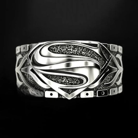 Superman Ring Logo #1 Superhero Mens DC Ring - Silver - Unisex - That Rock Aesthetic