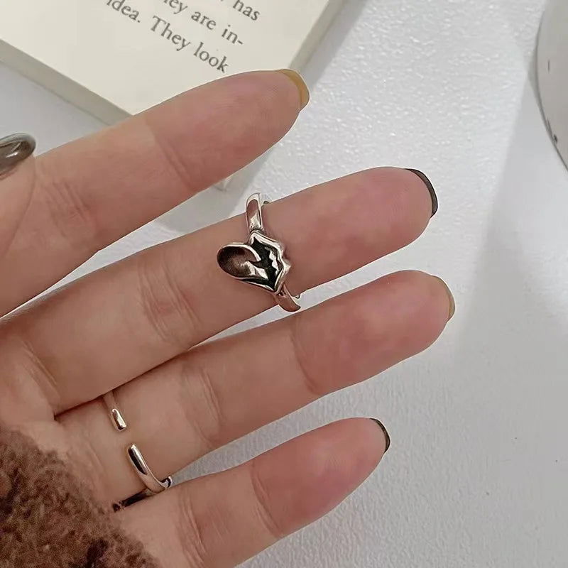 The Rolling Stones Ring Tongue & Lips Rock Band Ring - Silver - Unisex - That Rock Aesthetic