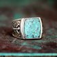 Hawk / Eagle Turquoise Ring Mens - Silver - Unisex - That Rock Aesthetic
