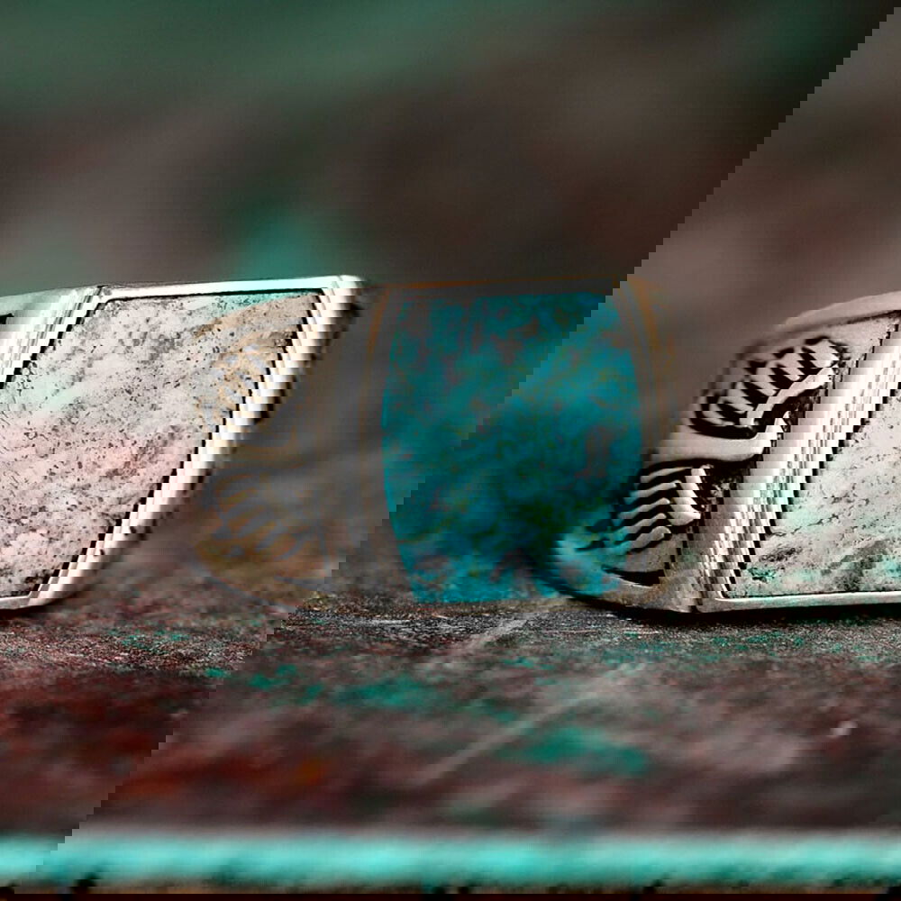 Hawk / Eagle Turquoise Ring Mens - Silver - Unisex - That Rock Aesthetic