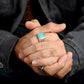 Hawk / Eagle Turquoise Ring Mens - Silver - Unisex - That Rock Aesthetic
