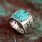 Hawk / Eagle Turquoise Ring Mens - Silver - Unisex - That Rock Aesthetic