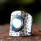 Turquoise Oval Chunky Boho Ring - Stainless Steel Silver - Unisex - That Rock Aesthetic