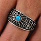 Boho Sun Turquoise Ring Mens - Silver - Unisex - That Rock Aesthetic