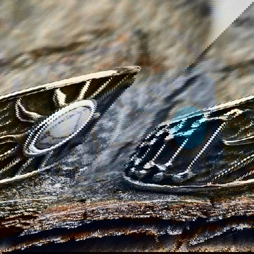 Boho Sun Turquoise Ring Mens - Silver - Unisex - That Rock Aesthetic