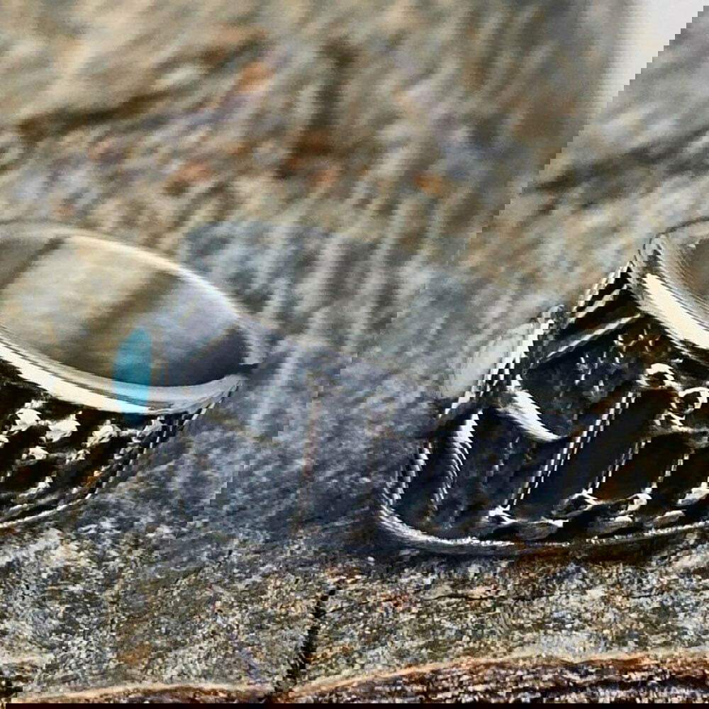 Boho Sun Turquoise Ring Mens - Silver - Unisex - That Rock Aesthetic
