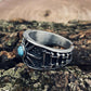 Boho Sun Turquoise Ring Mens - Silver - Unisex - That Rock Aesthetic