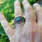 Boho Sun Turquoise Ring Mens - Silver - Unisex - That Rock Aesthetic