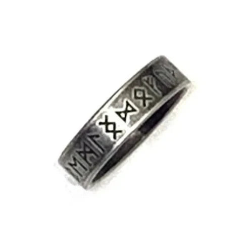 Nordic Norse Rune Mens Viking Ring - Silver - Unisex - That Rock Aesthetic